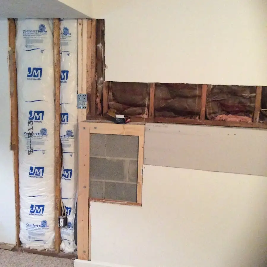 Wall insulation replacement during Contents Cleaning & Restoration in Providence
